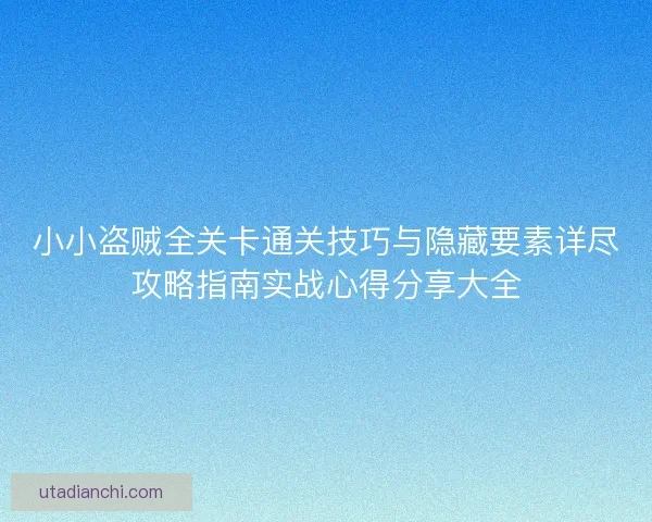 小小盗贼全关卡通关技巧与隐藏要素详尽攻略指南实战心得分享大全