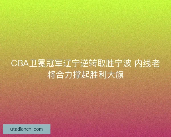 CBA卫冕冠军辽宁逆转取胜宁波 内线老将合力撑起胜利大旗